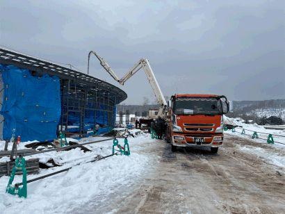 道の駅A棟 1F壁柱 打設状況 R8.2.11