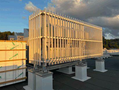 温浴施設RF 室外機目隠しフェンス取付完了 R8.8.18