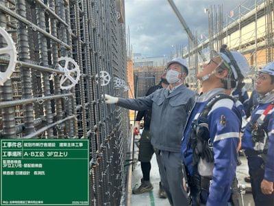 A・B工区3F立上り柱壁配筋検査 R8.10.9